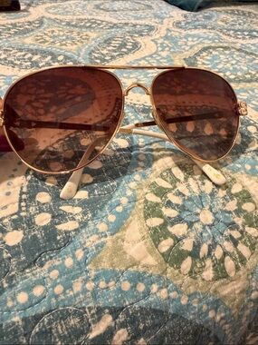 Camilla V19.69 Italia Women’s Gold Aviator Sunglasses with Brown Lenses